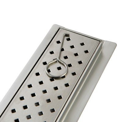 Трап ZEIN, c фланцем свободного вращения 360°, 7×90 см, d=40/50 мм, нерж. сталь, сатин