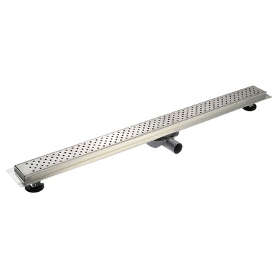 Трап ZEIN engr, c флaнцeм свободного вращ 360°, 7×100 см, d=40/50 мм, нерж сталь, сатин