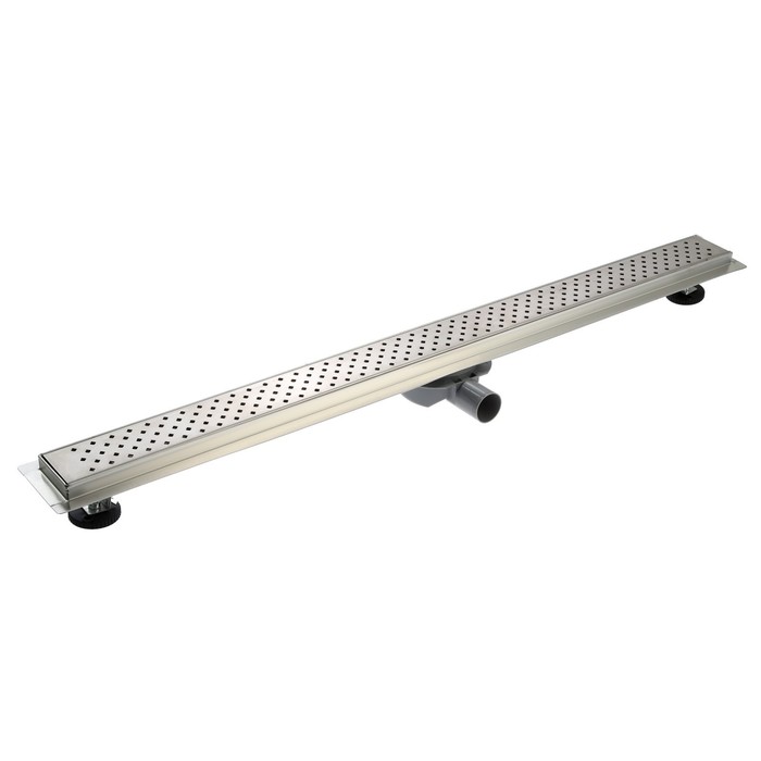 Трап ZEIN engr, с фланцем свободного вращения 360°, 7×100 см, d=40/50 мм, нерж сталь, сатин