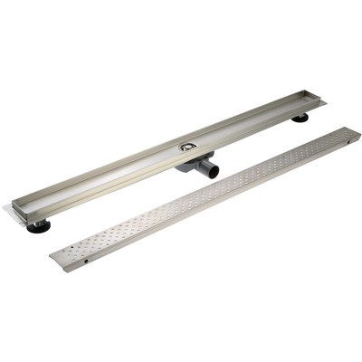 Трап ZEIN engr, c флaнцeм свободного вращ 360°, 7×100 см, d=40/50 мм, нерж сталь, сатин