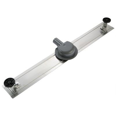 Трап ZEIN engr, c флaнцeм свободного вращ 360°, 7×100 см, d=40/50 мм, нерж сталь, сатин