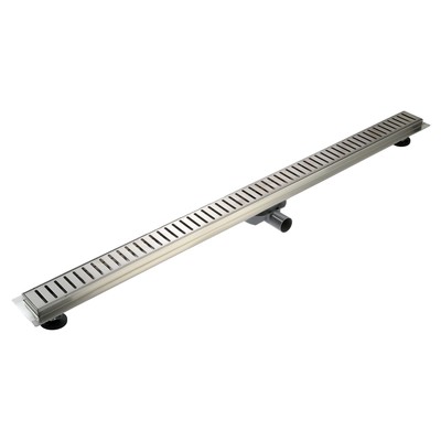 Трап ZEIN, c фланцем свободного вращения 360°, 7×120 см, d=40/50 мм, нерж. сталь, сатин