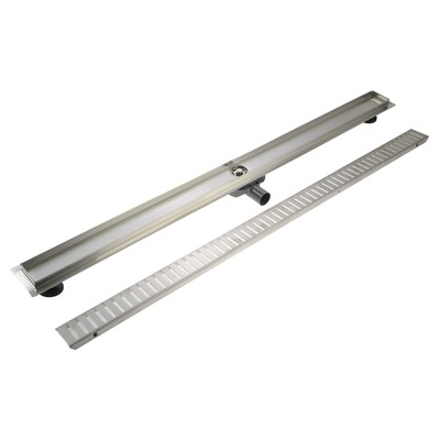 Трап ZEIN, c фланцем свободного вращения 360°, 7×120 см, d=40/50 мм, нерж. сталь, сатин