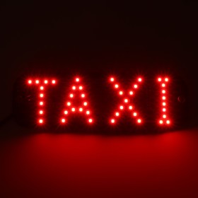 Светодиодный знак такси 12 В, 19x6,3 см, прикуриватель, зеленый/красный