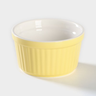 УЦЕНКА Рамекин из жаропрочной керамики Доляна «Нюд», 200 мл, 9×5 см, цвет жёлтый