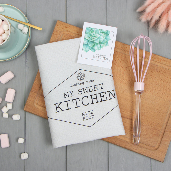 Набор подарочный Kitchen: полотенце 40×73 см, венчик кухонный - Фото 1