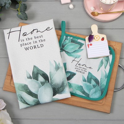 Набор подарочный Home: полотенце 40×73 см, прихватка 19×19 см, магнит 11×7 см