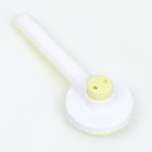 Пуходёрка пластиковая с функцией самоочистки, 7,7 х 19,1 см, жёлтая - Фото 3