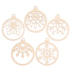 Заготовки для творчества на новый год «Шары со снежинками», 5 шт. - Фото 2