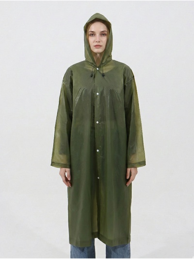 Дождевик - плащ, взрослый, р. 48-50, зелёный