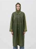 Дождевик - плащ, взрослый, р. 48-50, ЭВА матовая 140 г, зелёный - Фото 2