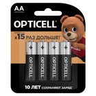 Батарейка алкалиновая OPTICELL, AA, LR6-4BL, 1.5В, блистер, 4 шт - Фото 1