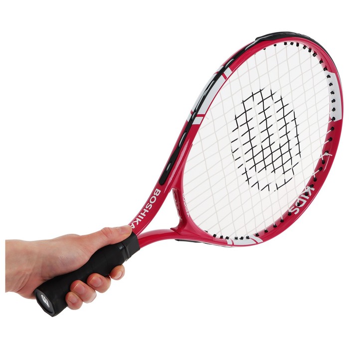 Ракетка для большого тенниса детская BOSHIKA KIDS, алюминий, 17'', цвет розовый - фото 1885901010