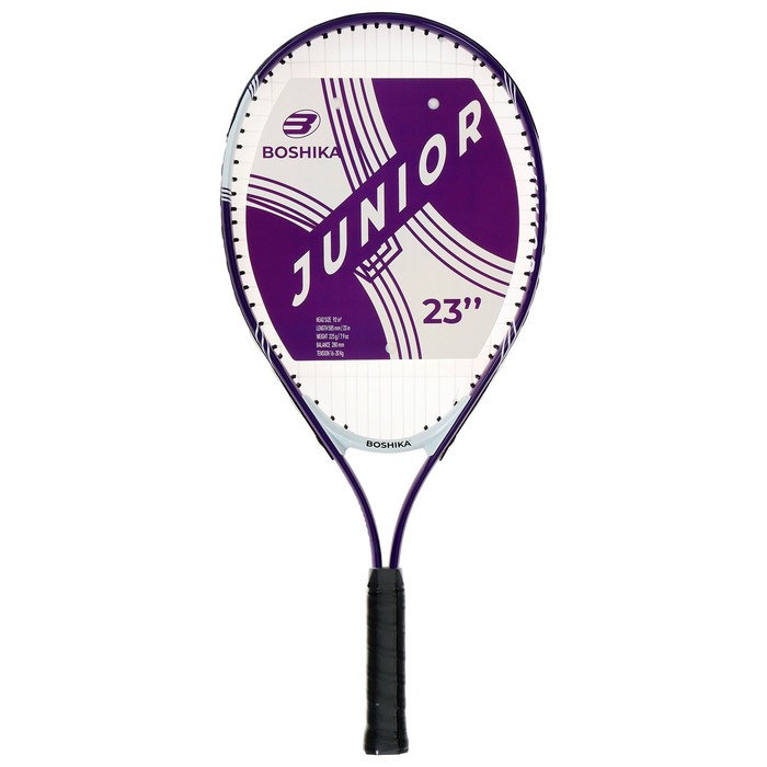 Ракетка для большого тенниса детская BOSHIKA JUNIOR, алюминий, 23'', цвет фиолетовый - Фото 1