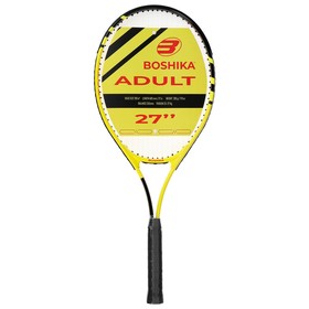 Ракетка для большого тенниса BOSHIKA ADULT, алюминий, 27'', цвет чёрно-жёлтый