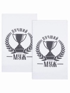 Кухонный набор полотенец «Доляна. Лучший муж», 36×60 см, 2 шт., 100% хлопок, 160 г/м² - Фото 2