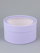 Подарочная коробка круглая Wewak бледно-фиолетовая, завальцованная с окном, 18×10 см - Фото 4