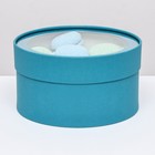 Подарочная коробка "Wewak" сине-травяной, завальцованная с окном, 18 х 10 см - фото 5389132