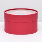 Подарочная коробка "Wewak" красный бархат, завальцованная с окном, 18 х 10 см - фото 299414060
