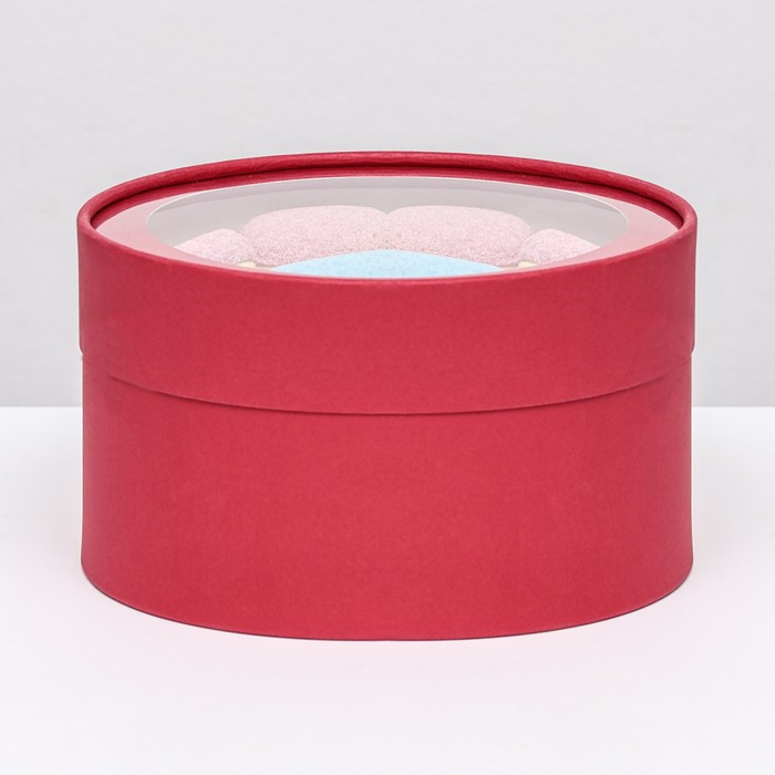 Подарочная коробка "Wewak" красный бархат, завальцованная с окном, 18 х 10 см - Фото 1