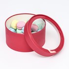 Подарочная коробка "Frilly" красный бархат, завальцованная с окном, 21 х 11  см - фото 23442419