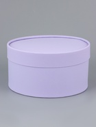 Подарочная коробка круглая Frilly бледно-фиолетовая, завальцованная без окна, 21×11 см - Фото 1