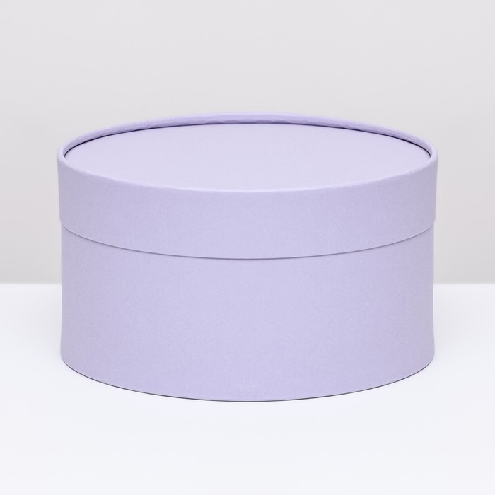 Подарочная коробка круглая Frilly бледно-фиолетовая, завальцованная без окна, 21×11 см - Фото 1