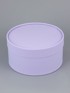 Подарочная коробка круглая Frilly бледно-фиолетовая, завальцованная без окна, 21×11 см - Фото 2