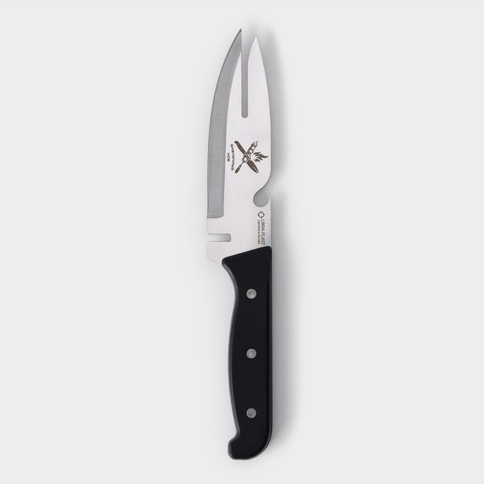 Нож для мяса «Шашлычный», 13,7 см, цвет чёрный - Фото 1