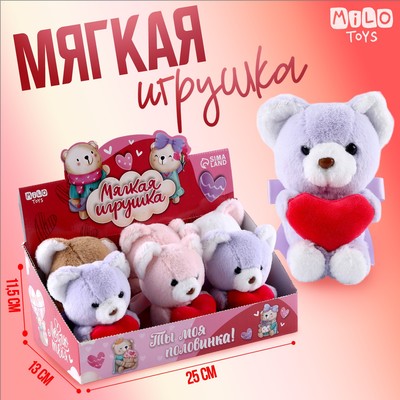 Мягкая игрушка в шоубоксе, мишка, микс