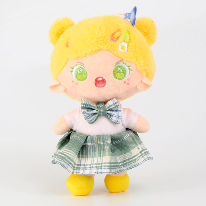 Мягкая игрушка "Куколка" с заколкой, 25 см, цвет желтый - Фото 1