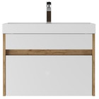 Тумба подвесная «Домино» Karlo, под раковину Classica 60, с 1 ящиком, 590×400×445 мм, цвет дуб вотан/белый - Фото 2