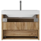 Тумба подвесная «Домино» Karlo, под раковину Classica 60, с 1 ящиком, 590×400×445 мм, цвет дуб вотан/белый - Фото 4