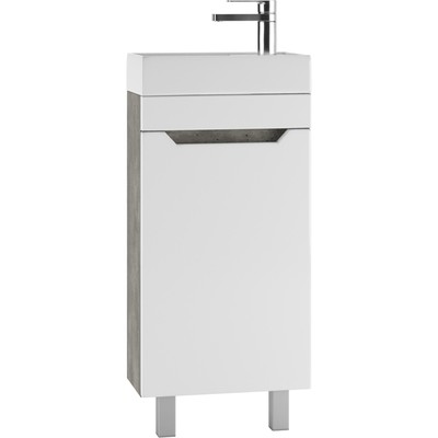 Тумба «Айсберг. Мечта», под раковину «Енисей 40», без ящика, 392×212×820 мм, цвет белый/бетон