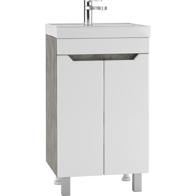 Тумба «Айсберг. Мечта», под раковину «Енисей 50», без ящика, 470×386×790, цвет белый/бетон