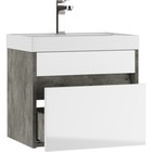 Тумба подвесная «Домино» Karlo, под раковину Classica 50, с 1 ящиком, 490×340×400 мм, цвет бетон/белый - Фото 3