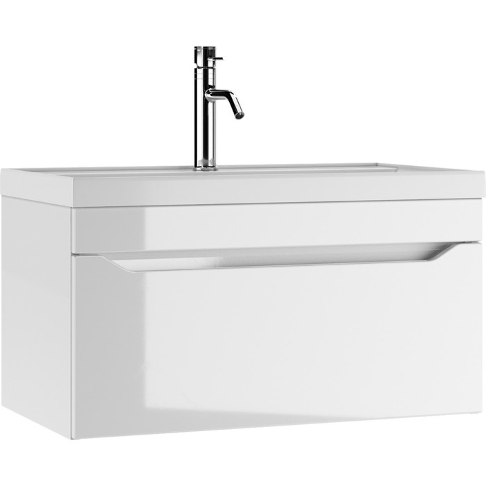 Тумба подвесная «Айсберг. Ева», под раковину Bazis 80, с 1 ящиком, 792×400×455 мм, цвет белый - Фото 1