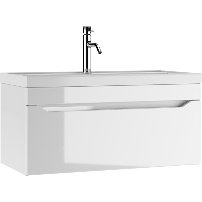 Тумба подвесная «Айсберг. Ева», под раковину Bazis 90, с 1 ящиком, 890×400×455 мм, цвет белый - Фото 1