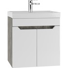 Тумба подвесная «Айсберг. Мечта», под раковину «Енисей 50», без ящика, 470×388×500 мм, цвет белый/бетон - Фото 1