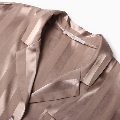 Пижама женская (рубашка, брюки) KAFTAN Silk «Полоса», размер 44-46, пудровая