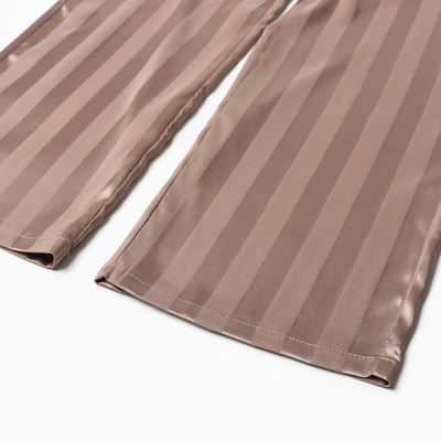 Пижама женская (рубашка, брюки) KAFTAN Silk «Полоса», размер 44-46, пудровая