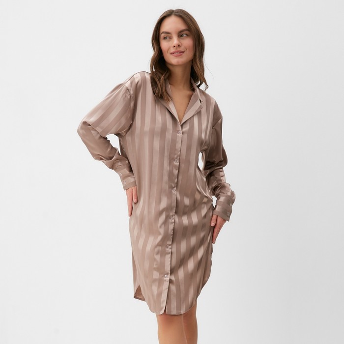 

Сорочка женская KAFTAN Silk "Полоса" размер 44-46, пудровый