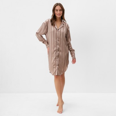 Сорочка ночная женская KAFTAN Silk «Полоса», размер 48-50, пудровая