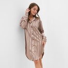 Сорочка женская KAFTAN Silk "Полоса" размер 48-50, пудровый - Фото 3