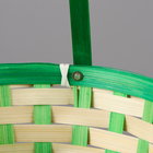 Корзина плетёная, 21 х 21 х 10/24 см, бамбук, зеленая - Фото 3