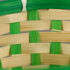 Корзина плетёная, 21 х 21 х 10/24 см, бамбук, зеленая - Фото 5