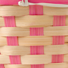 Корзина плетёная, 21 х 21 х 10/24 см, бамбук, розовая - Фото 6