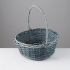 Корзина плетёная для хранения, ива, круглая, серая, голубая, набор 3 шт., Greengo - Фото 3