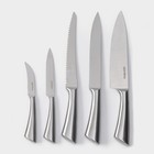Набор ножей кухонных на подставке Ardone, 7 предметов: 5 ножей, мусат и ножницы, цвет хромированный - Фото 3