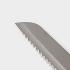 Набор ножей кухонных на подставке Доляна «Металлик», 7 предметов: 5 ножей, мусат и ножницы, цвет серебристый - Фото 5